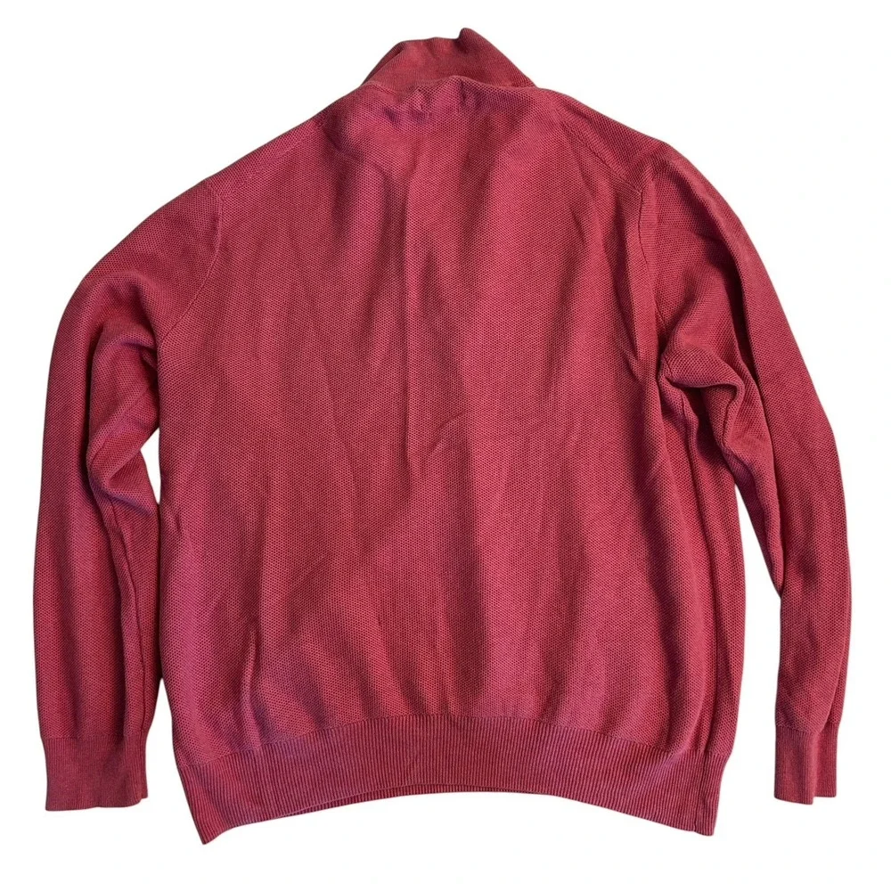 Polo Ralph Lauren Quarter Zip‎ Men's Sweater Size XL Coral Preppy Pima Cotton